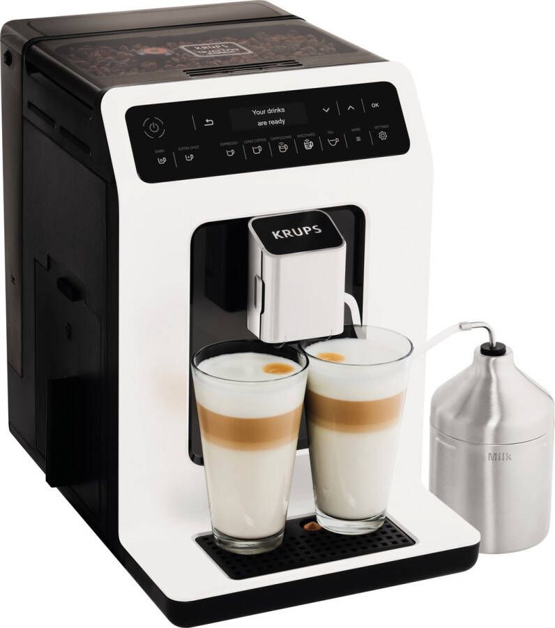 Krups Volautomatisch koffiezetapparaat EA8911 Evidence One-touch cappuccino inclusief melkreservoir elegant design intuïtieve OLED-display extra-groot waterreservoir Quattro-Force-systeem