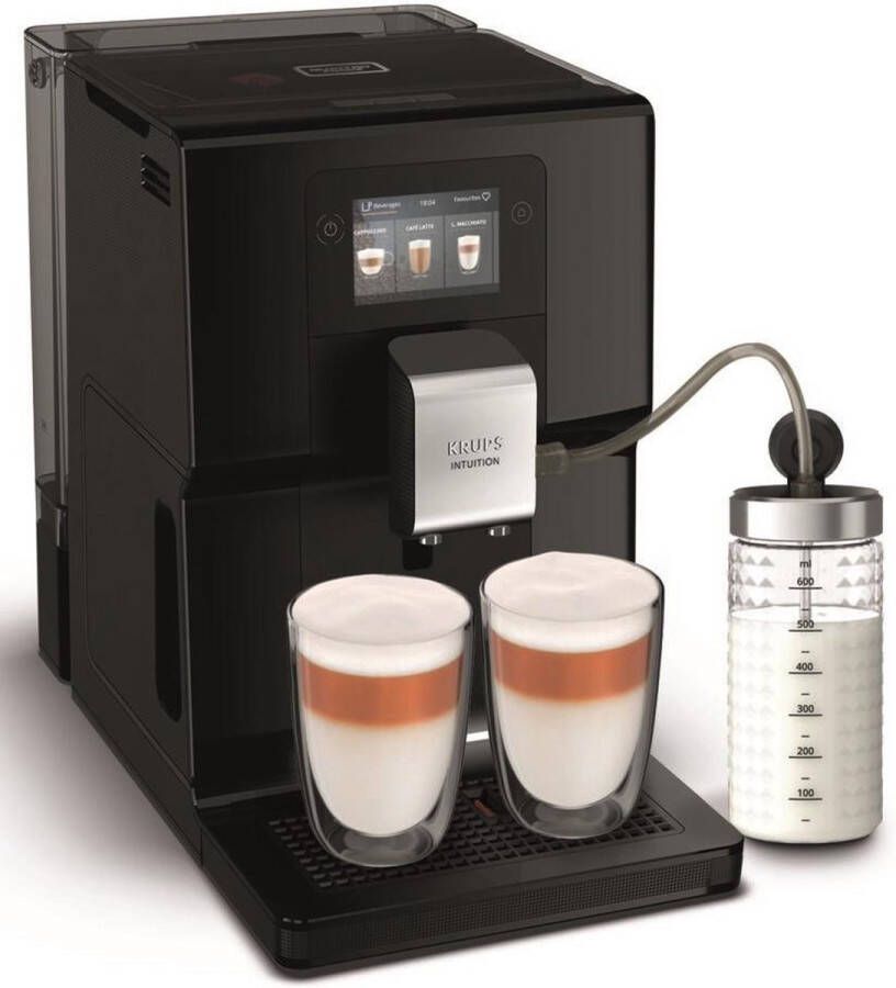 Krups Volautomatisch koffiezetapparaat EA8738 Intuition Preference inclusief melkreservoir smartphoneachtig kleuren-touchscreen slim slide technology intuïtief verlichtingssysteem 11 dranken otc-systeem