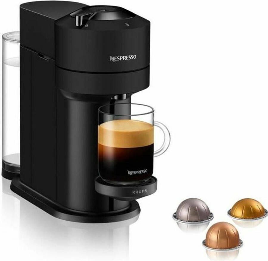 Krups Nespresso YY4606FD Virtue Next Coffee Machine + Discovery Box 12 capsules 5 kopjes espresso verbonden zwart