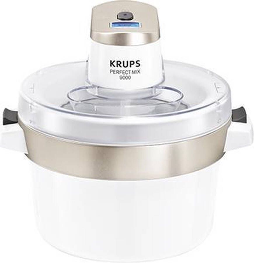 Krups Ijsmachine GVS241 Venice Perfect Mix 1 liter zelfgemaakt ijs dankzij 1 6 liter inhoud sorbet frozen yoghurt zonder compressor inclusief receptenboek en siliconelepel digitale aanduiding signaaltoon