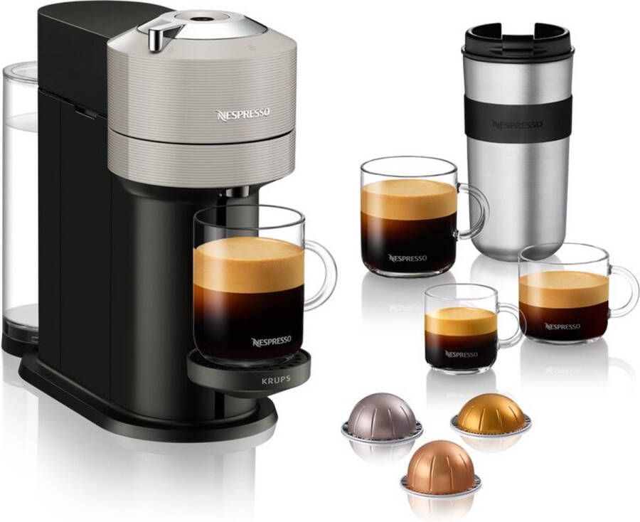 Krups Nespresso koffieapparaat Vertuo Next XN910B (Grijs)