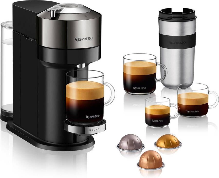 Krups Nespresso Vertuo Next XN910C koffieapparaat (chrome)