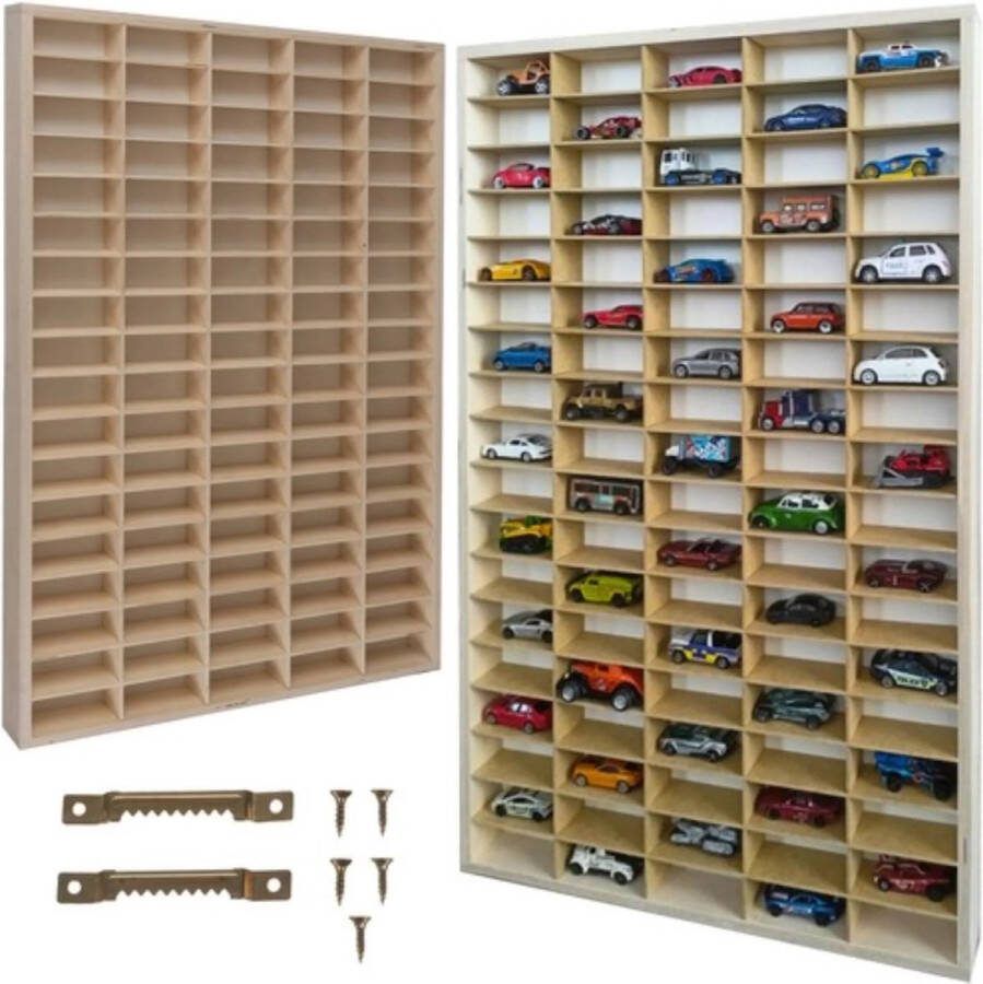 Kruzzel Houten Speelgoedauto Plank Perfect voor het Organiseren van Speelgoedauto's