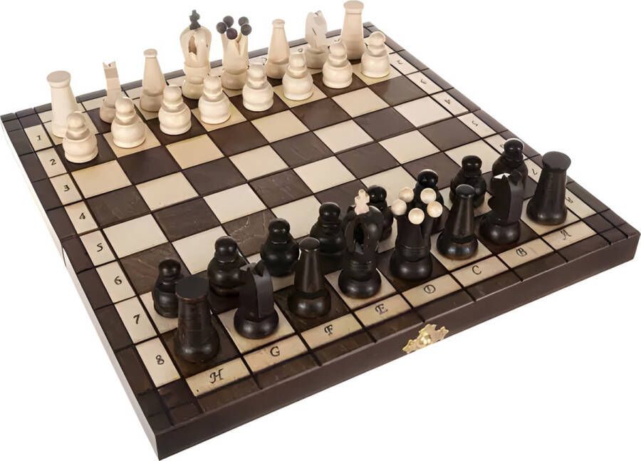 Kruzzel Internationaal houten schaakset (dammen) groot chess set