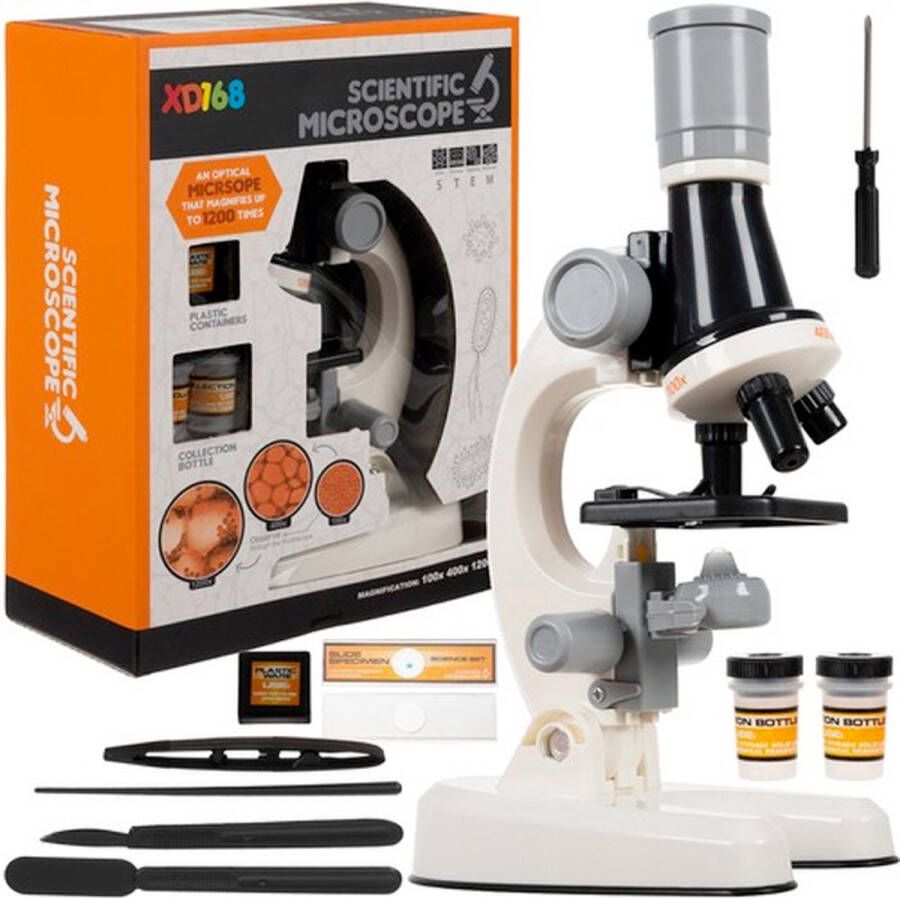 Kruzzel Isotrade Microscoop Voor Kinderen Junior Wetenschap Microscoop Educatief Tot X1200 LED Verlichting Leerzaam Kinder Speelgoed