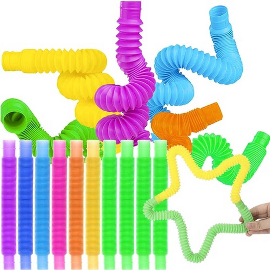 Kruzzel Isotrade Pop tubes 10 stuks Fidget toys
