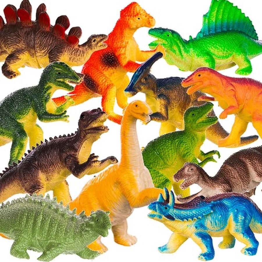 Kruzzel Dinosaurus speelgoed actiefiguren set van 12 stuks dino's speelset figuren