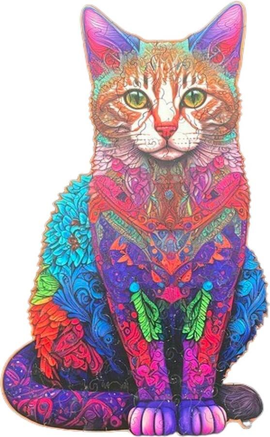 Kruzzel Kat Houten Legpuzzel Houten Puzzel voor Volwassenen Jigsaw Puzzels Wooden Puzzle Dierenpuzzel Hout