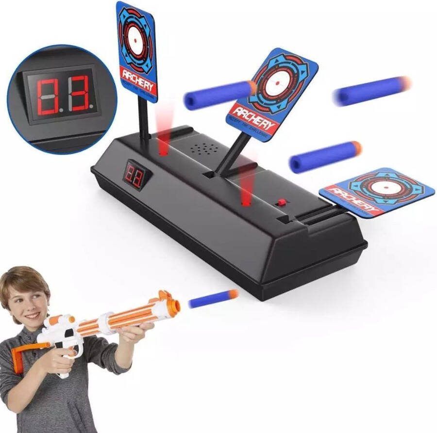 Kruzzel Schietschijf Target Geschikt voor o.a. Nerf Gun Pistolen Gel blisters Schietspel Schietdoel LCD Scorebord Schietspeelgoed