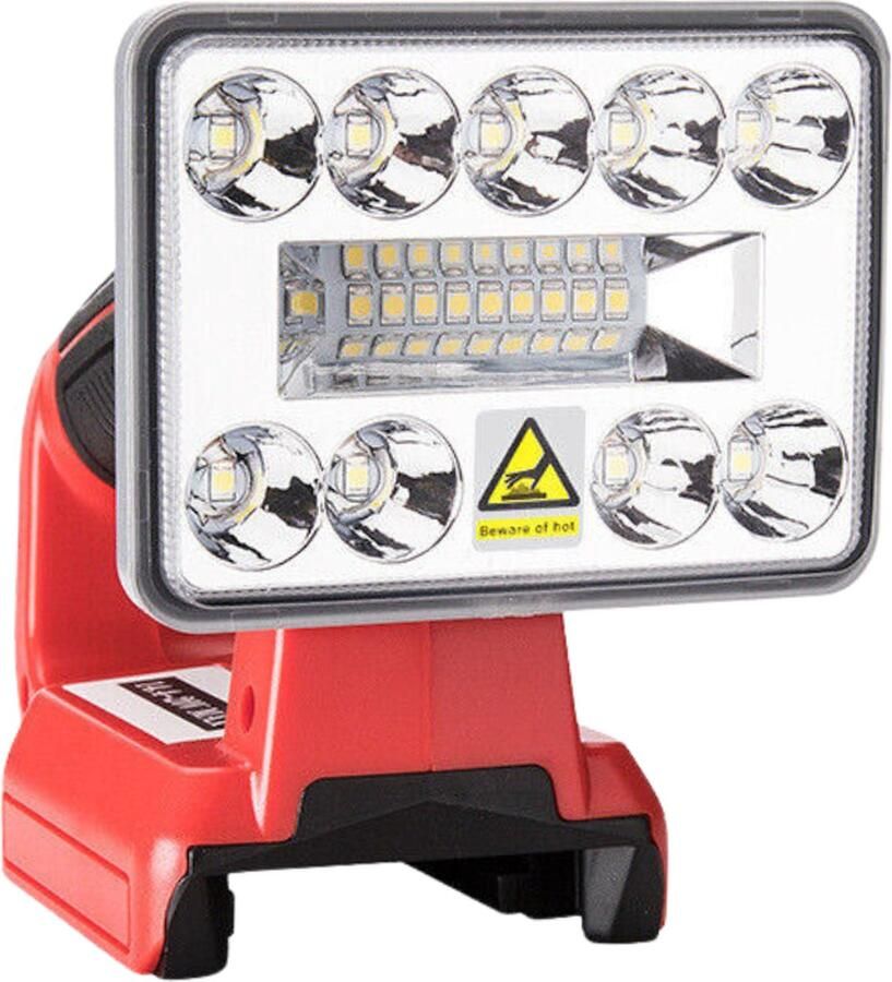 KRYLANSO LED Lamp voor Milwaukee M18 Gereedschapsaccu's 18V USB-interface: 5V 2.1A Verstelbare Lampkop Compact en Hanteerbaar 9 Watt 1000 Lumen (geleverd zonder accu en lader)
