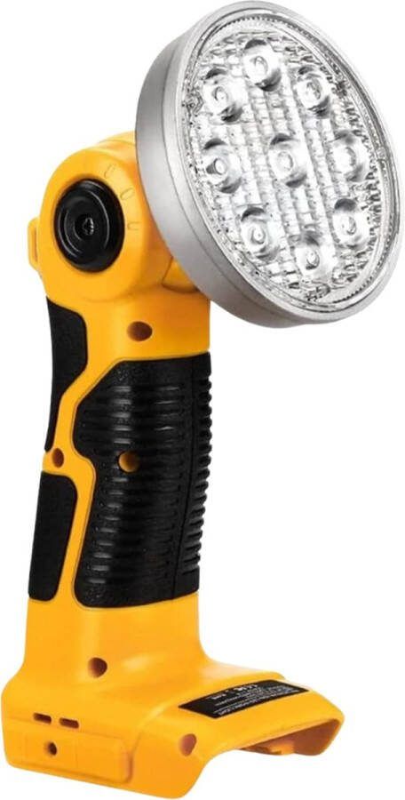 KRYLANSO LED lamp voor DeWalt XR accu 14.4V-18V-20V USB-interface: 5V 2.1A Verstelbare Lampkop Compact en Hanteerbaar 9 Watt 1000 Lumen (geleverd zonder accu en lader)