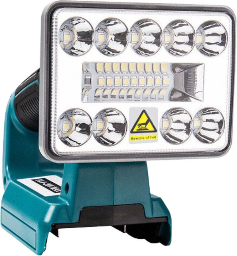 KRYLANSO LED Lamp voor Makita 14 4V 18V LXT accu USB Powerbank functie incl. Gereedschap houder Verstelbare Lampkop Compact en Hanteerbaar 9 Watt 1000 Lumen (geleverd zonder accu en lader)