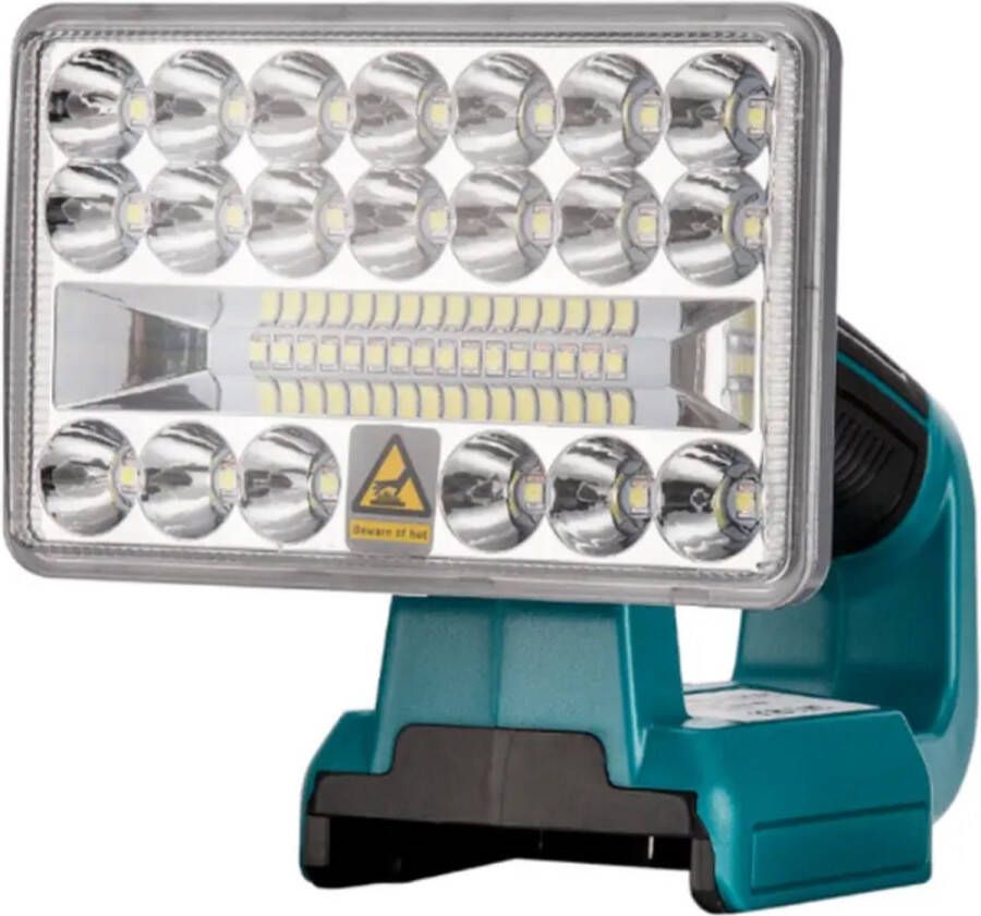KRYLANSO LED lamp voor Makita 14 4V 18V LXT accu USB Powerbank functie incl. Gereedschap houder Verstelbare Lampkop Compact en Hanteerbaar 18 Watt 2000 Lumen (geleverd zonder accu en lader)