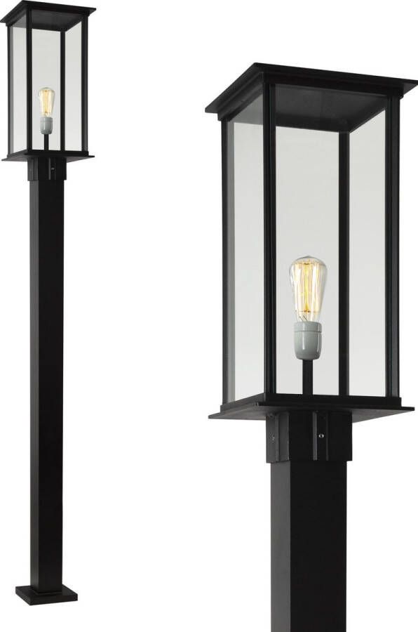 KS Verlichting Moderne lantaarn Capital lantaarn 1-lichts Grote e27 fitting Zwart 220cm hoog