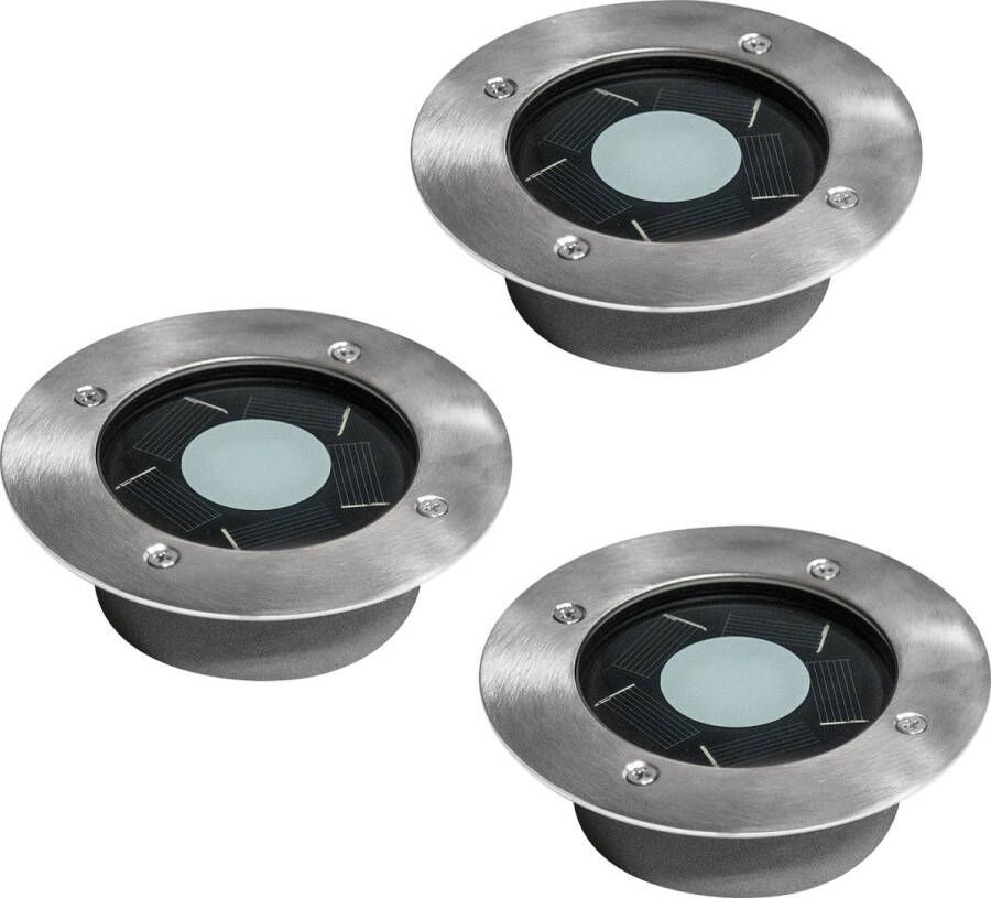 KS Verlichting Puck Solar Set à 3 stuks zonne-energie grondspot spot