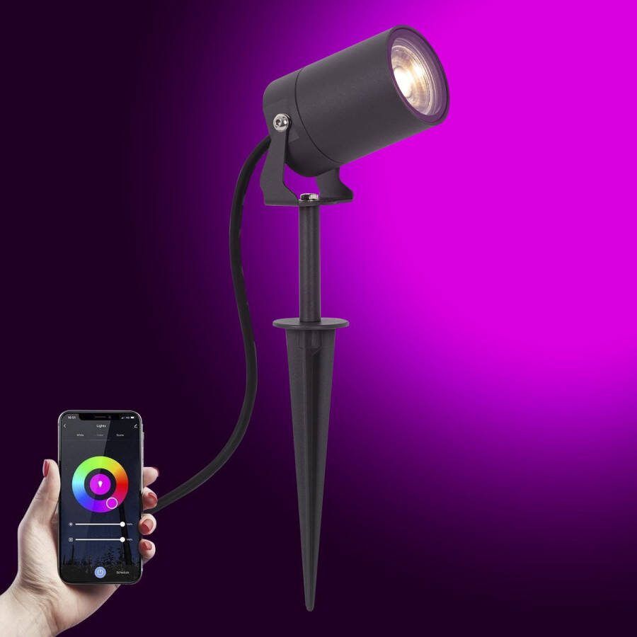 KS Verlichting Stark Tuinspot Antraciet met Smart Color LED