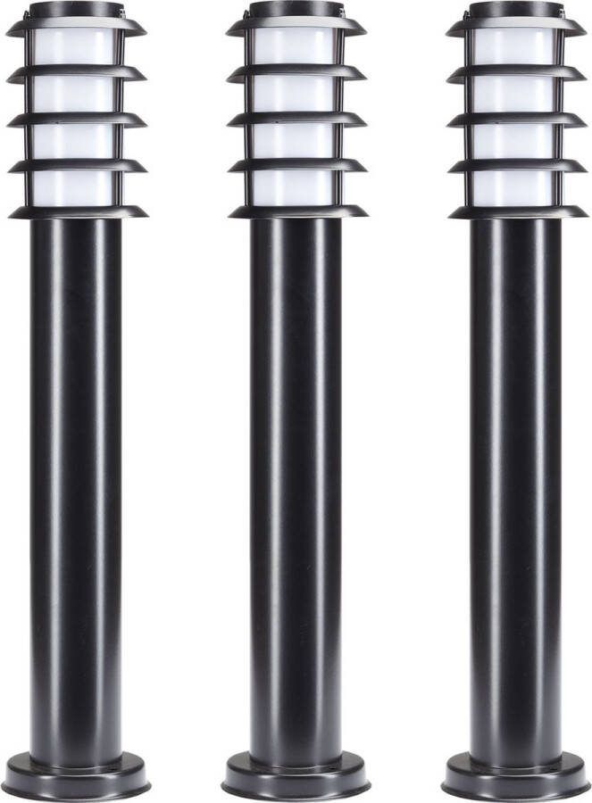 KS Verlichting Tuinlamp Soll 2 set 3 stuks zwart E27 fitting weersbestandig IP44