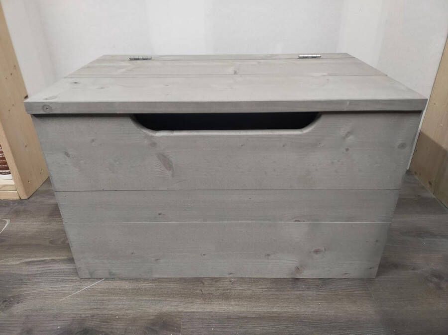 KSM-Steigerhout Speelgoedkist ''Groot'' van Grey Wash steigerhout 50x80x51cm