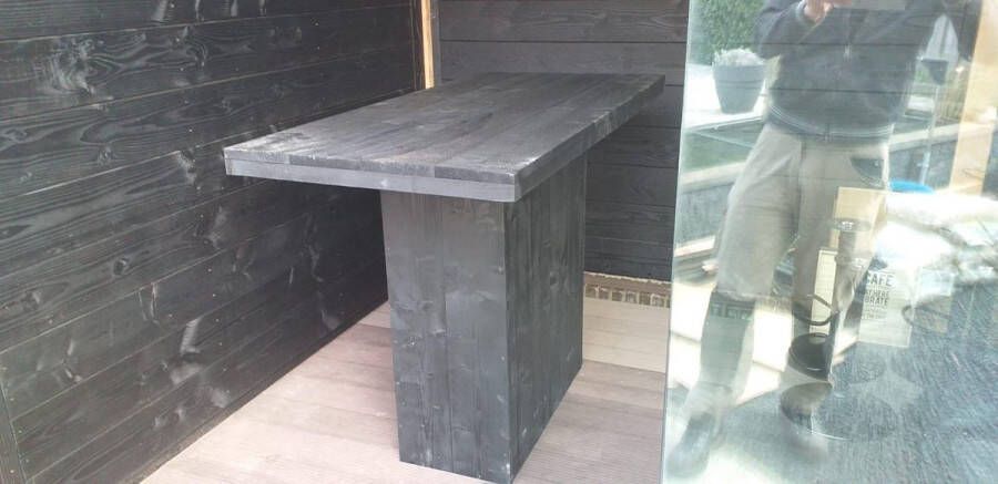 KSM-Steigerhout Statafel set “Malibu” van Black Wash steigerhout 76x120cm 5 delige barset