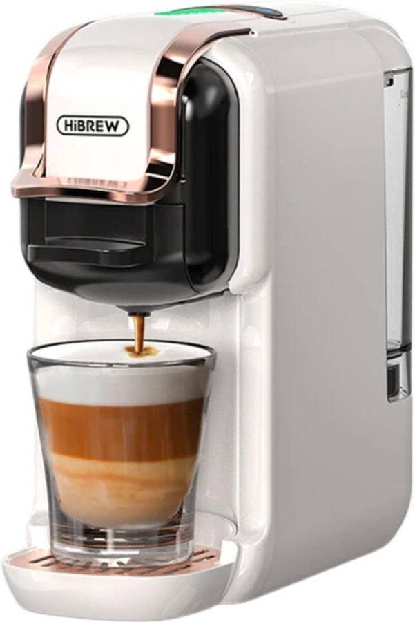 KTN Koffiezetapparaat Koffiemachine Espresso Warm en Koud 5 in 1 Nespresso Capsules Dolce Gusto Capsules Gemalen Koffie ESE Koffiepads Herbruikbare Cups Wit
