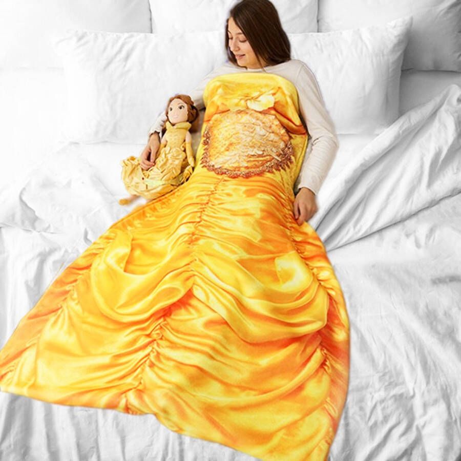 Kuaki Mermaids Dubbelzijdige fleecedeken slaapzak Disney Prinses Belle voor kinderen super zacht heerlijk warm