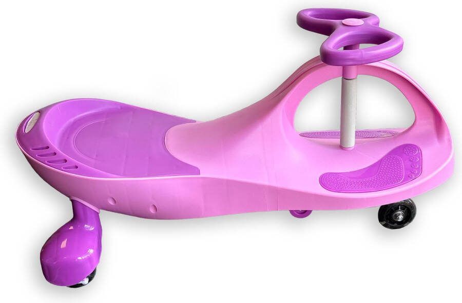 Kualitas Kualicar loopauto Plasmacar Swingauto loopauto Didicar Roze LED Wielen