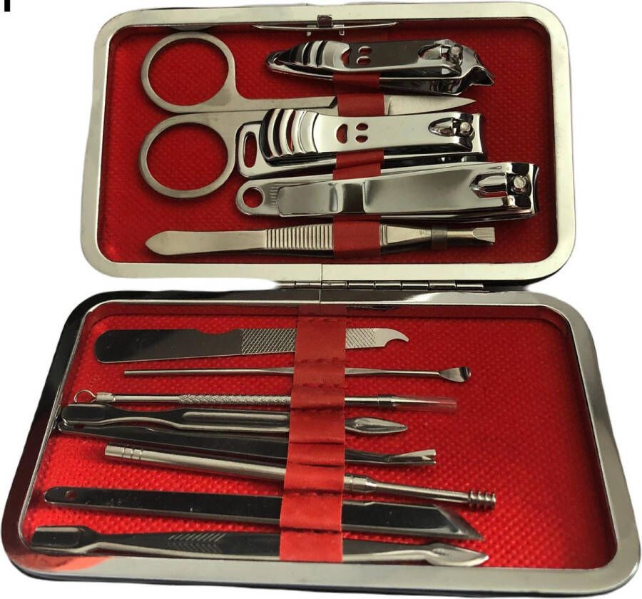 Kuch Professionele Manicure set & Pedicure set Met Luxe Opbergetui 13 Delig Manicureset Pedicureset Manicuresetje Pedicuresetje Nagelschaar Nagelschaartje Nagel Verzorging