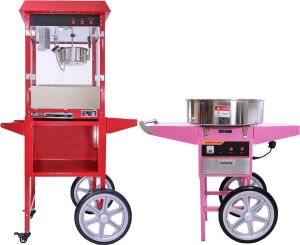 KuKoo Popcornmachine & Suikerspinmachine professioneel Retro Popper Suikerspin Popcorn machine