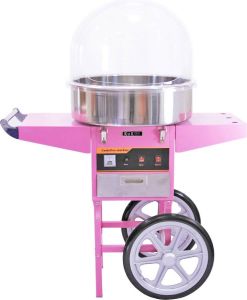 KuKoo Suikerspinmachine met kar onderstel en beschermkap Professioneel