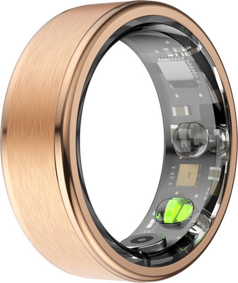 Kuno Smart Ring Slimme ring Smart Wearable Health Ring Slaap Tracker Hartslagmeter Stappenteller Fitness en Activiteiten Tracker Calorieen Bijhouden Geen Abbonement Waterdicht voor Mannen en Vrouwen Goud Maat #10