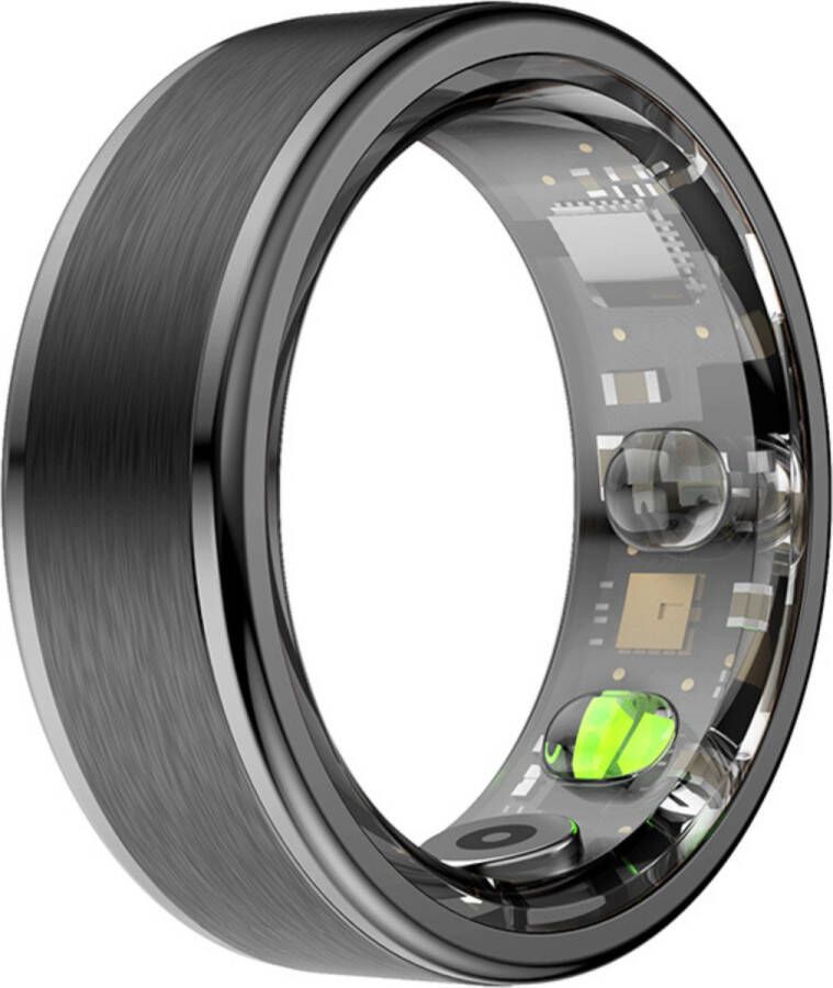 Kuno Smart Ring Slimme ring Smart Wearable Health Ring Slaap Tracker Hartslagmeter Stappenteller Fitness en Activiteiten Tracker Calorieen Bijhouden Geen Abbonement Waterdicht voor Mannen en Vrouwen Zwart Maat #8