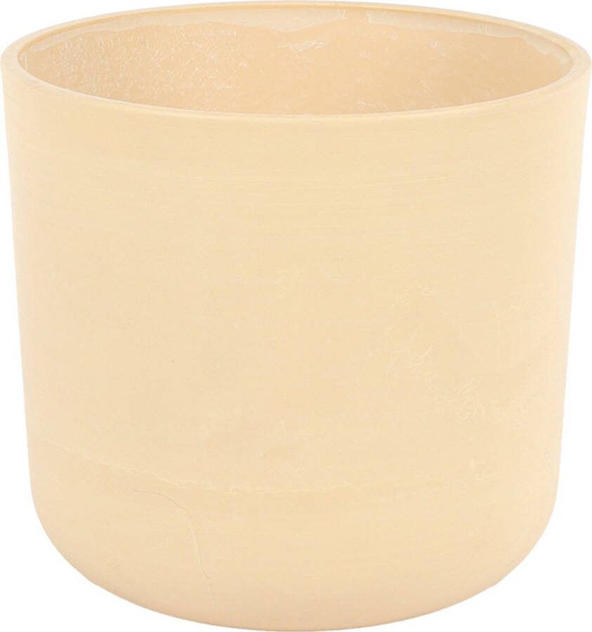 Kunstpalm Plantenpot Marmer Ø32 Ronde planten pot 32x30cm Binnen & Buiten Breukbestendig Wit