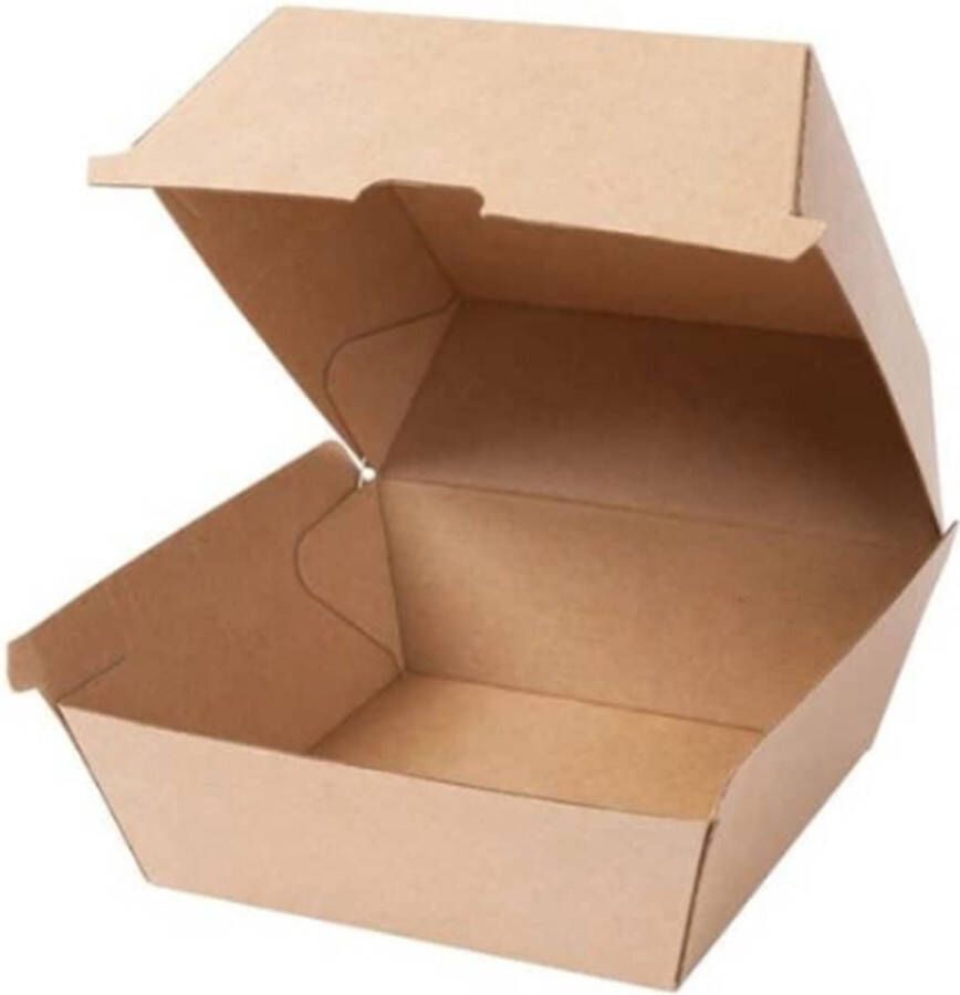 Kurtt 100 Stuks Kartonnen Sandwich Box Kartonnen Sandwichbox Sandwich doos Hamburger box Papieren lunchbox kartonnen doos hamburger BIO broodjeszaak milieuvriendelijk wegwerp food verpakking Maat M