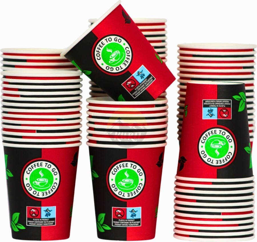 Kurtt 1000 Koffiebekers to go Koffiebeker karton 8oz 200ml drinkbekers wegwerpbekers papierenbeker