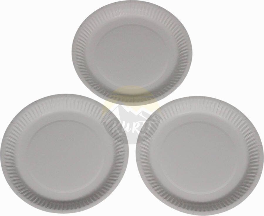 Kurtt 200 stuks papieren borden Ø 20cm kartonnen borden wegwerp borden papieren schaaltjes -wegwerpservies taartborden feestborden papieren borden gebaksbordjes