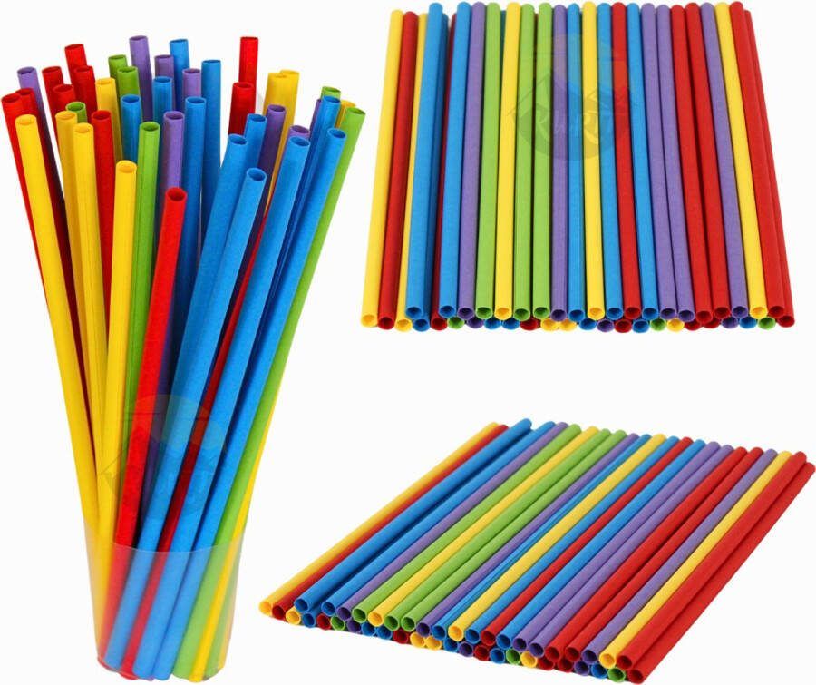 Kurtt 300 Papieren rietjes biologisch afbreekbaar herbruikbaar cocktail rietjes 240x7mm kleurrijk papier geschikt voor feestjes bruiloften en gelegenheden feestrietjes