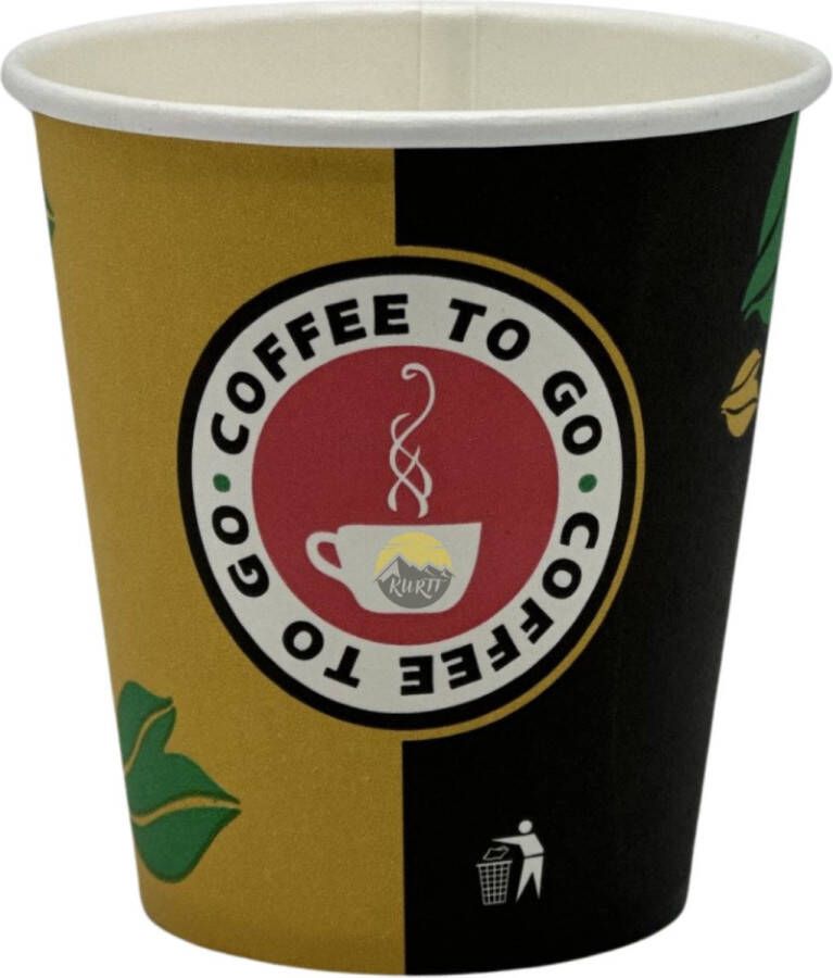 Kurtt Koffiebekers to go -Kartonnen bekers Koffiebeker karton koffie bekers wegwerp papieren bekers drank bekers milieuvriendelijk 7oz 180ml 50stuks