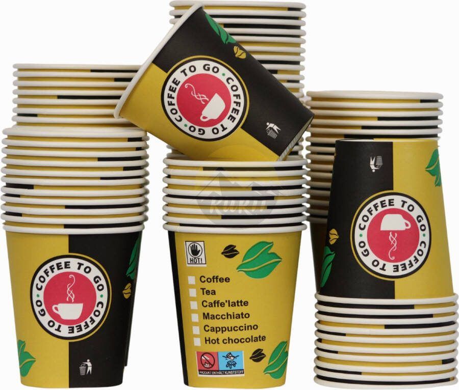Kurtt Koffiebekers to go Koffiebeker karton 7oz 180ml 1000 stuks Drinkbeker Koffiebeker Kartonnen Beker Wegwerpbeker Papieren Beker extra sterk lekvrij!