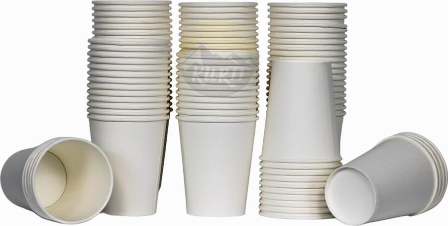 Kurtt 1000 koffiebekers to go koffiebeker karton 8oz 200ml Wit -Drinkbeker Koffiebeker Kartonnen Beker Wegwerpbeker Papieren Beker