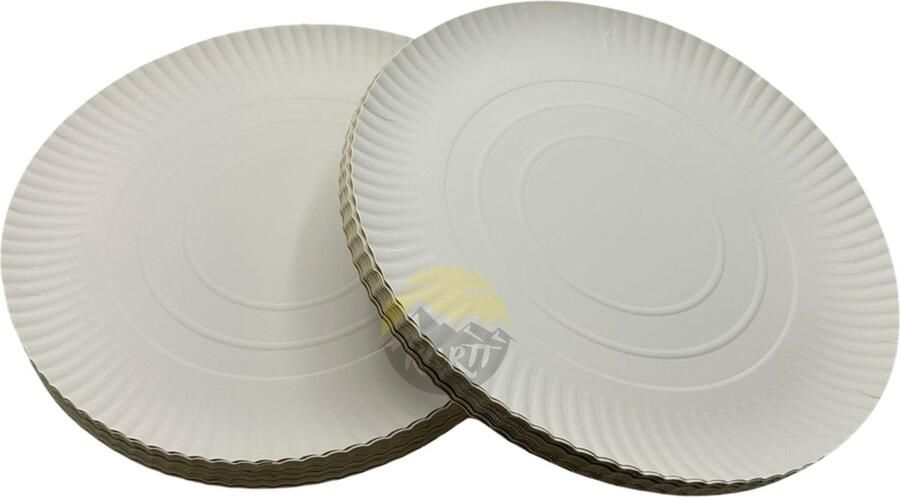 Kurtt 50 stuks papieren borden Ø 32 cm kartonnen borden wegwerp borden papieren schaaltjes -wegwerpservies taartborden feestborden papieren borden gebaksbordjes