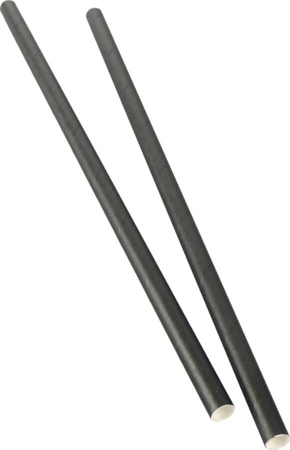 Kurtt Kartonnen Drinkrietjes zwart 8 mm 240 mm Straws papieren Rietjes 300 stuks Milkshake 100% Composteerbaar Papieren rietjes Wegwerp Feest Cocktail Barbecue to go kraftpapier