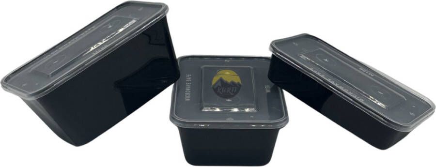 Kurtt magnetronbakjes met deksel meal prep bakjes zwart setje 20x 500ml 20x 750ml 20x 1000ml video