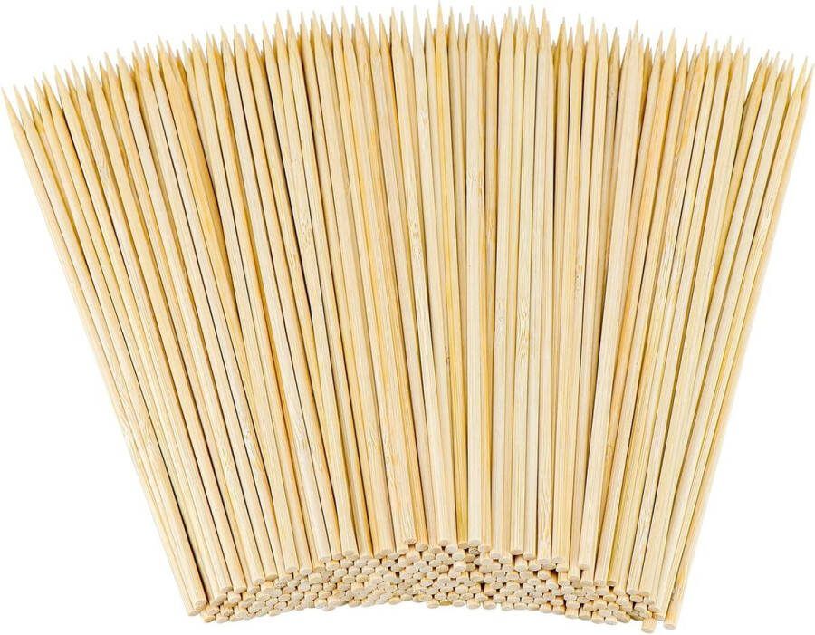 Kurtt Sjasliekstokjes 30 cm Shaslick stokjes Barbecue Feest snack tapas picknick tapasschaal Prikkers Spiesjes Bamboo Milieuvriendelijk BIO Sate stokjes Sate prikkers set van 100 stuks