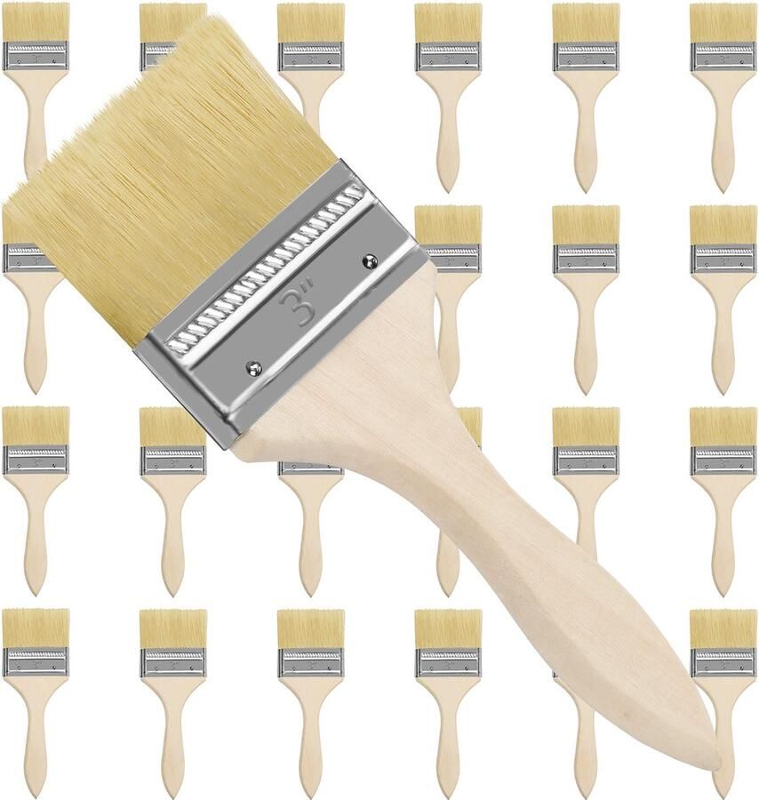 Kurtzy 12 Pak Verfkwasten Kwast kop 76 2 mm & Totale Kwast cm Geschikt Vieze Klusjes die Chip Painting Siliconen Gesso Stainen Vernissen en Lijmen Bevatten