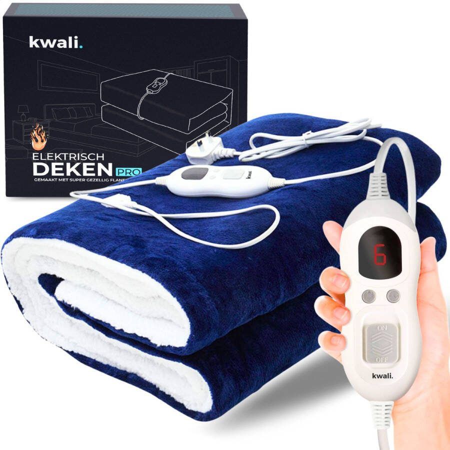 Kwali. Elektrische Deken Premium Flannel Warmtedeken Elektrische Deken 1 & 2 Persoons Zijdezacht Knuffeldeken Wasmachinebestendig 180x130 cm