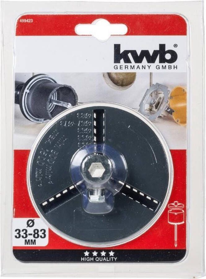 KWB 499423 Opnamebord voor gatenzaag 33 mm 53 mm 63 mm 67 mm 73 mm 83 mm 1 stuk(s)