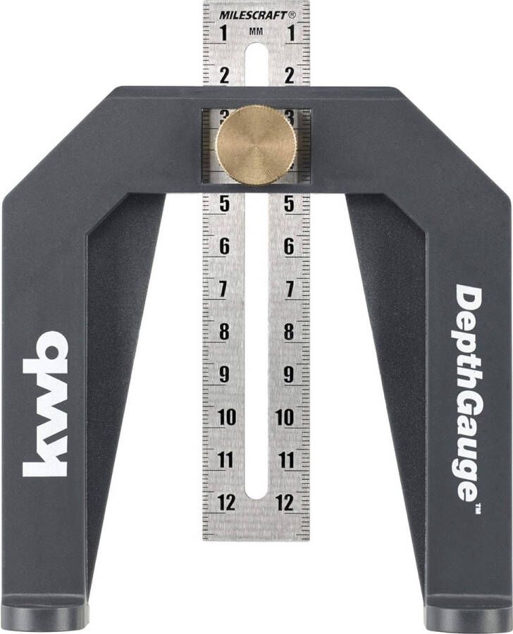 KWB dieptemeter dieptemeter voor bovenfrezen en tafelzagen inclusief 2 meetschalen in cm en inch