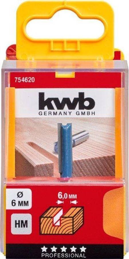 KWB HM-groeffrees Professional (voor hout Ø 6 mm werklengte 20 mm schacht 8 mm geschikt voor alle standaard handfrezen) blauw grijs