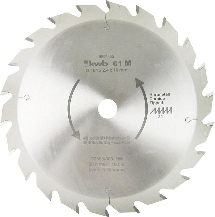 KWB 586155 Cirkelzaagblad 184 x 16 mm 1 stuk