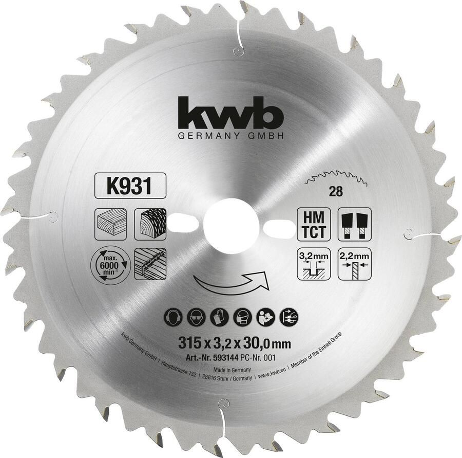 KWB Cirkelzaagblad 315 x 30 mm 1 stuk
